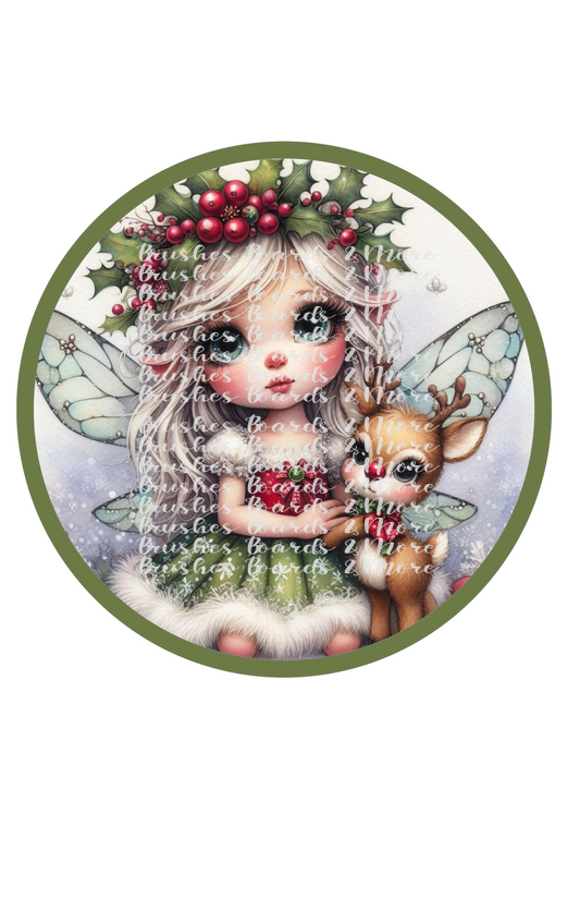 10” ANGEL WITH BEAR 2 WREATH SIGN