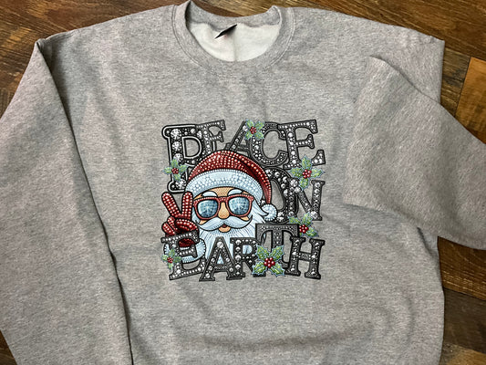 PEACE ON EARTH SANTA DTF SWEATSHIRT