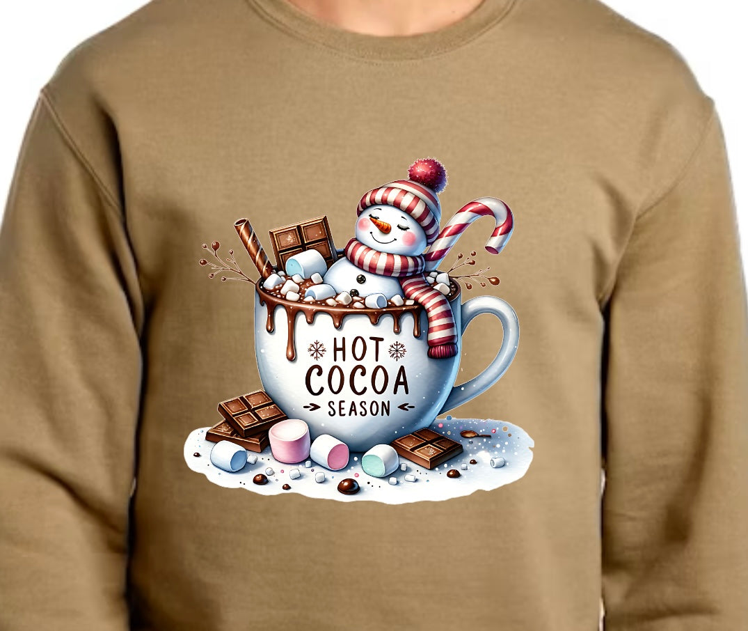 HOT COCOA SNOWMAN  DTF SWEATSHIRT