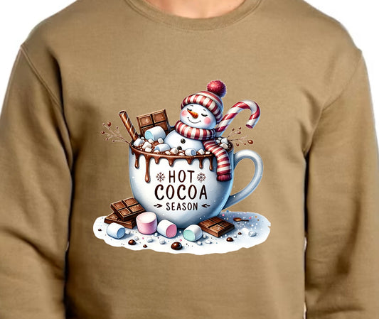 HOT COCOA SNOWMAN  DTF SWEATSHIRT