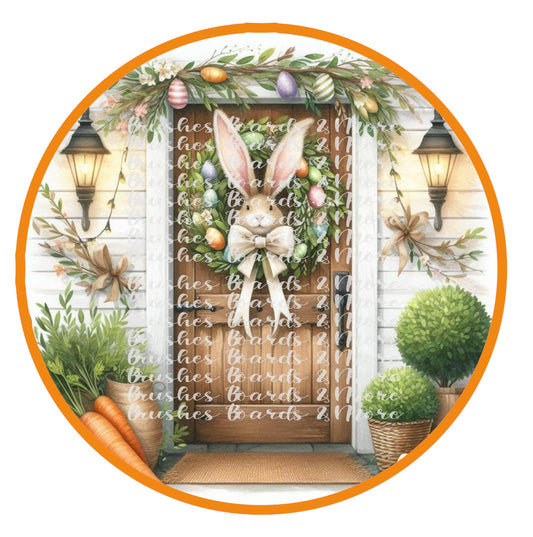 10” BUNNY ON DOOR WREATH SIGN