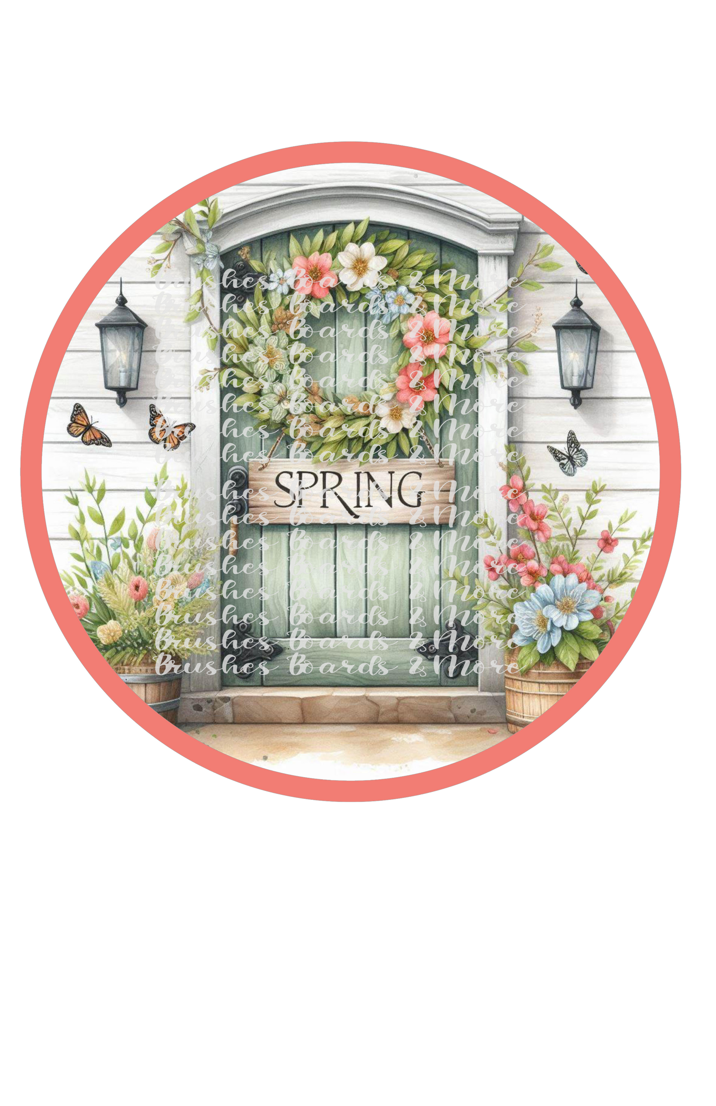 GREEN SPRING DOOR WREATH SIGN