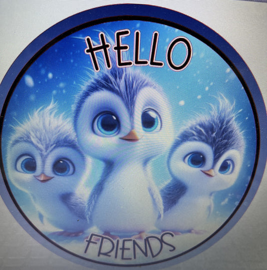 10" HELLO FRIENDS BIRDS WREATH SIGN