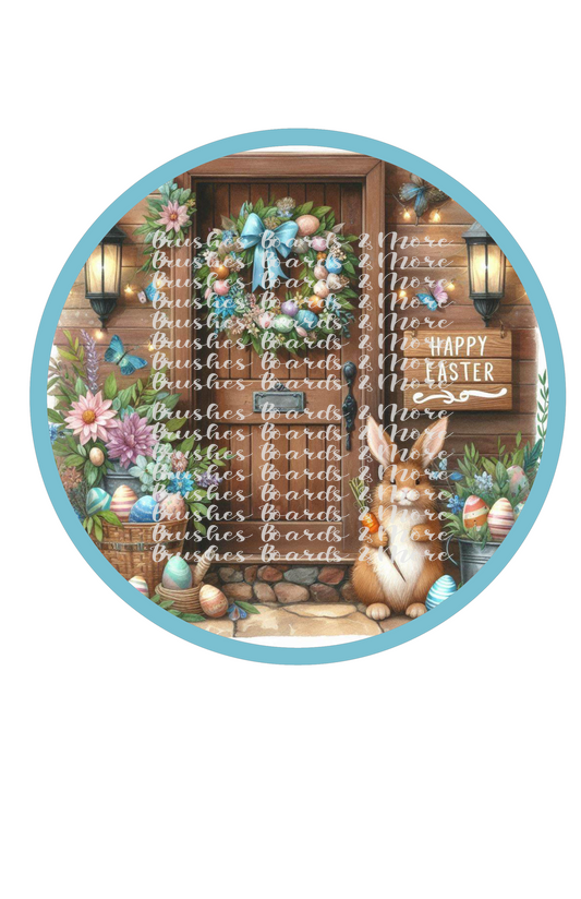 HAPPY EASTER BROWN DOOR PNG