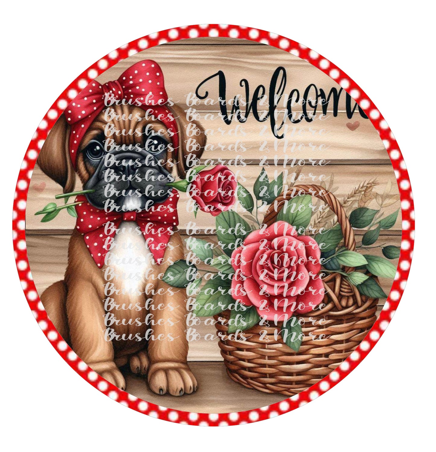 10” BOXER VALENTINE WREATH SIGN