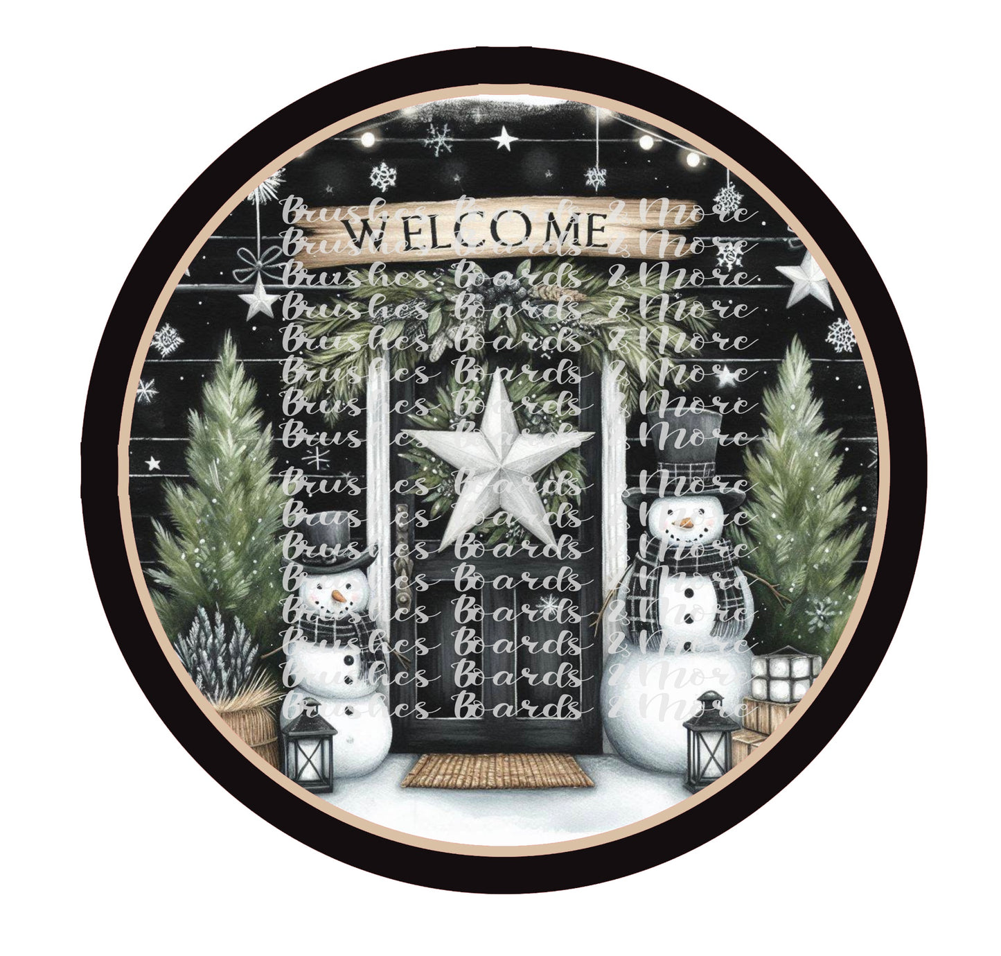 WELCOME BLACK DOOR WHITE STAR DOOR PNG