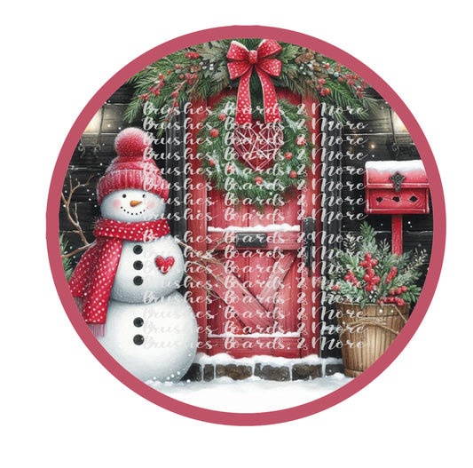 RED DOOR SNOWMAN 1 DOOR PNG