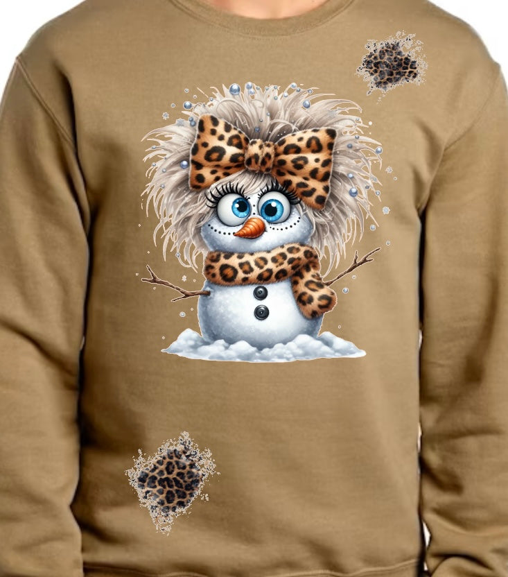 LEOPARD SNOWMAN DTF SWEATSHIRT