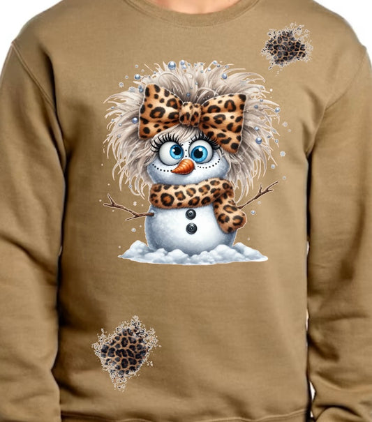 LEOPARD SNOWMAN DTF SWEATSHIRT