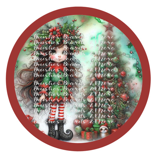 10” TALL ELF GIRL WREATH SIGN