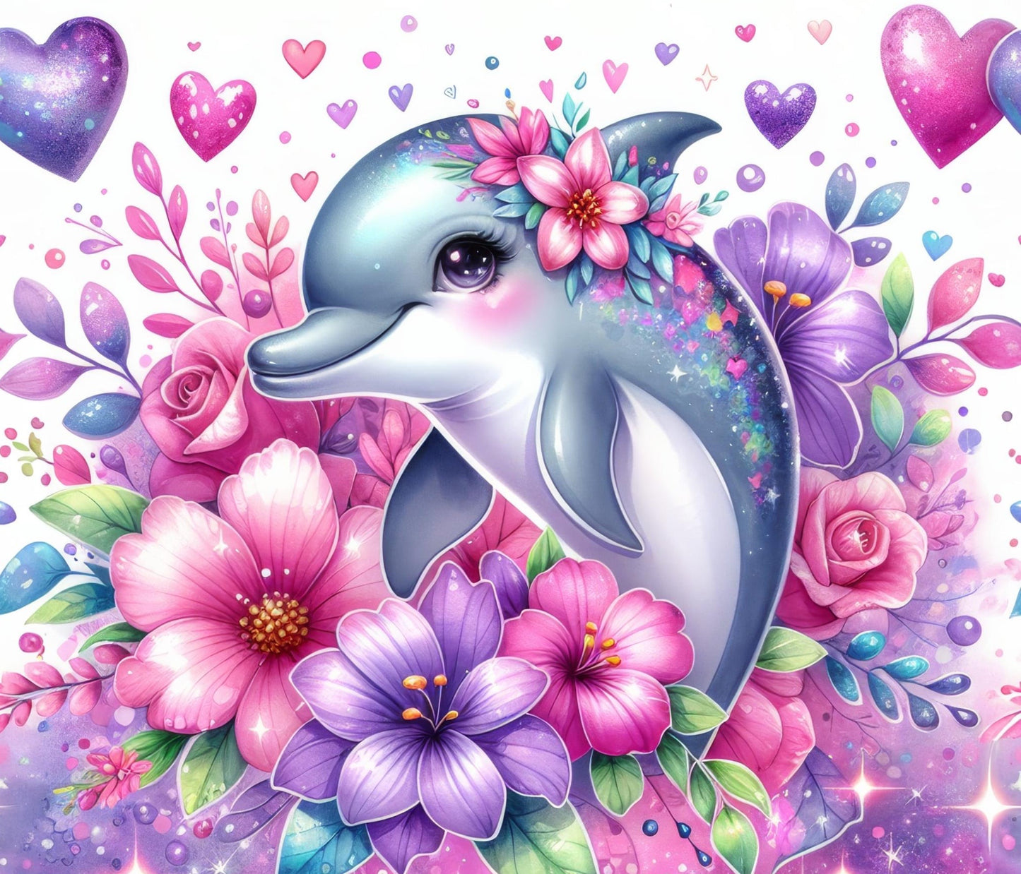 FLOWER DOLPHIN TUMBLER