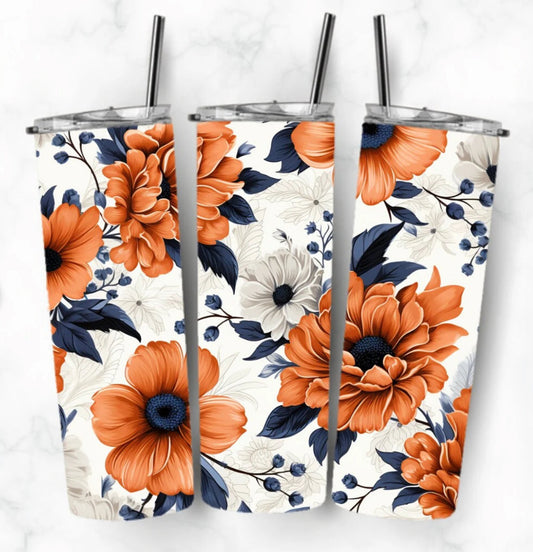 ORANGR FLOWER TUMBLER