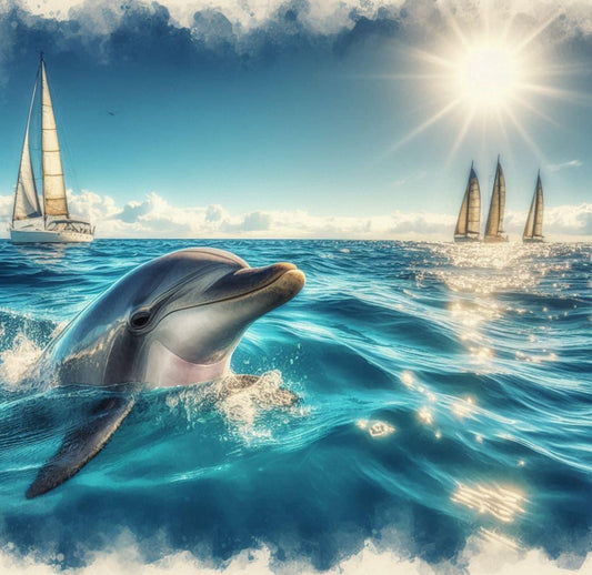 DOLPHIN IN OCEAN TUMBLER