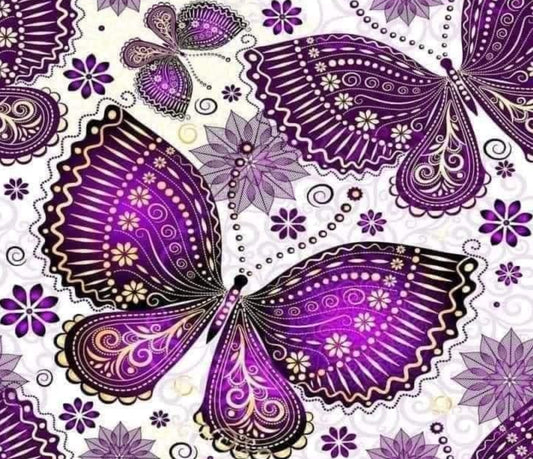 PURPLE BUTTERFLIES TUMBLER