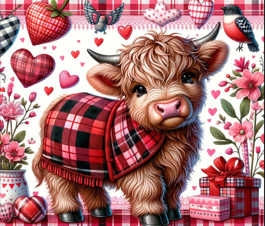 HEART SCARF COW TUMBLER