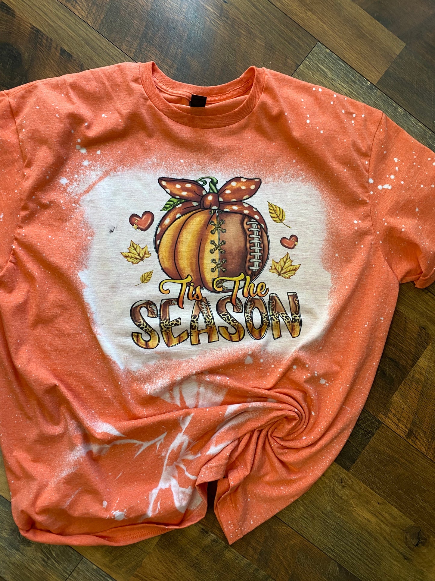 TIS THE SEASON PUMPKIN BLEACHED T-SHIRT