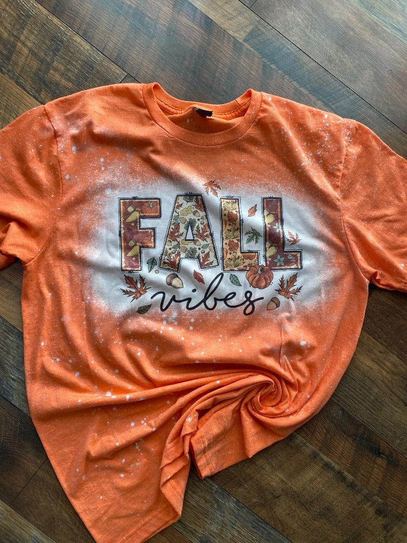 FALL VIBES BLEACHED T-SHIRT