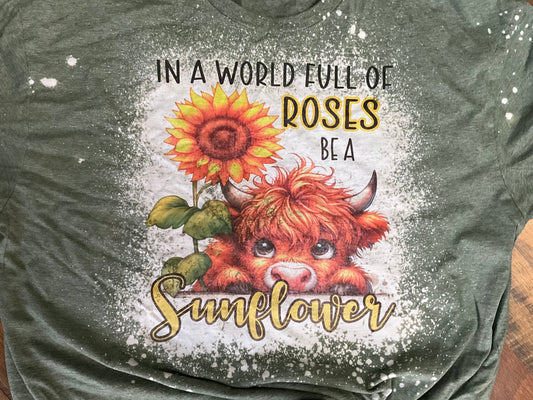 BE A SUNFLOWER BLEACHED T-SHIRT