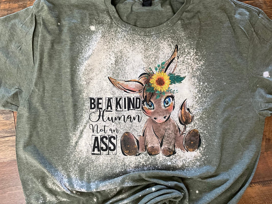 BE A KIND HUMAN BLEACHED T-SHIRT