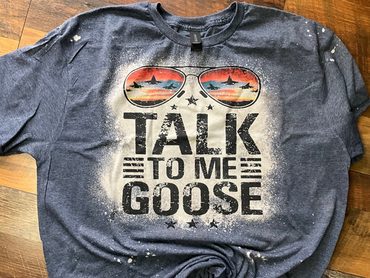 TALK TO ME GOOSE BLEACHED T-SHIRT