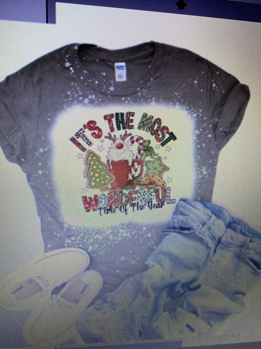 ITS THE MOST WONDERFUL TIME BLEACHED T-SHIRT