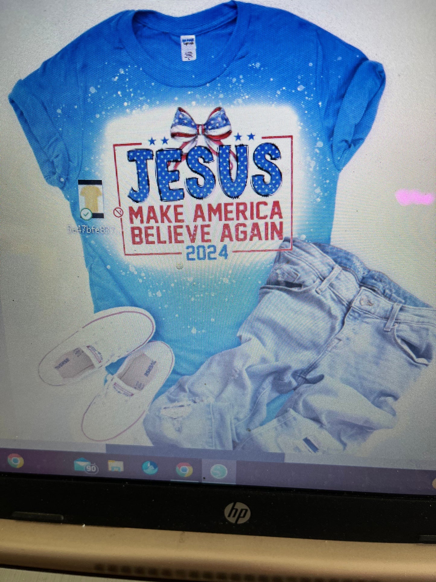 JESUS MAKE AMERICA BLEACHED T-SHIRT