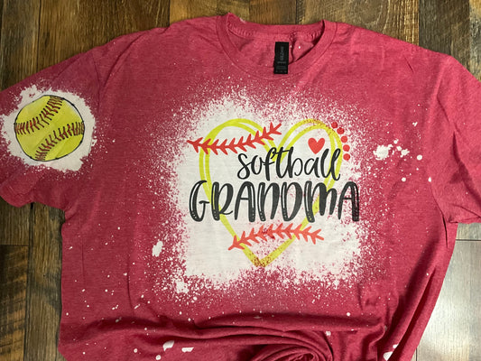 SOFTBALL GRANDMA BLEACHED T-SHIRT