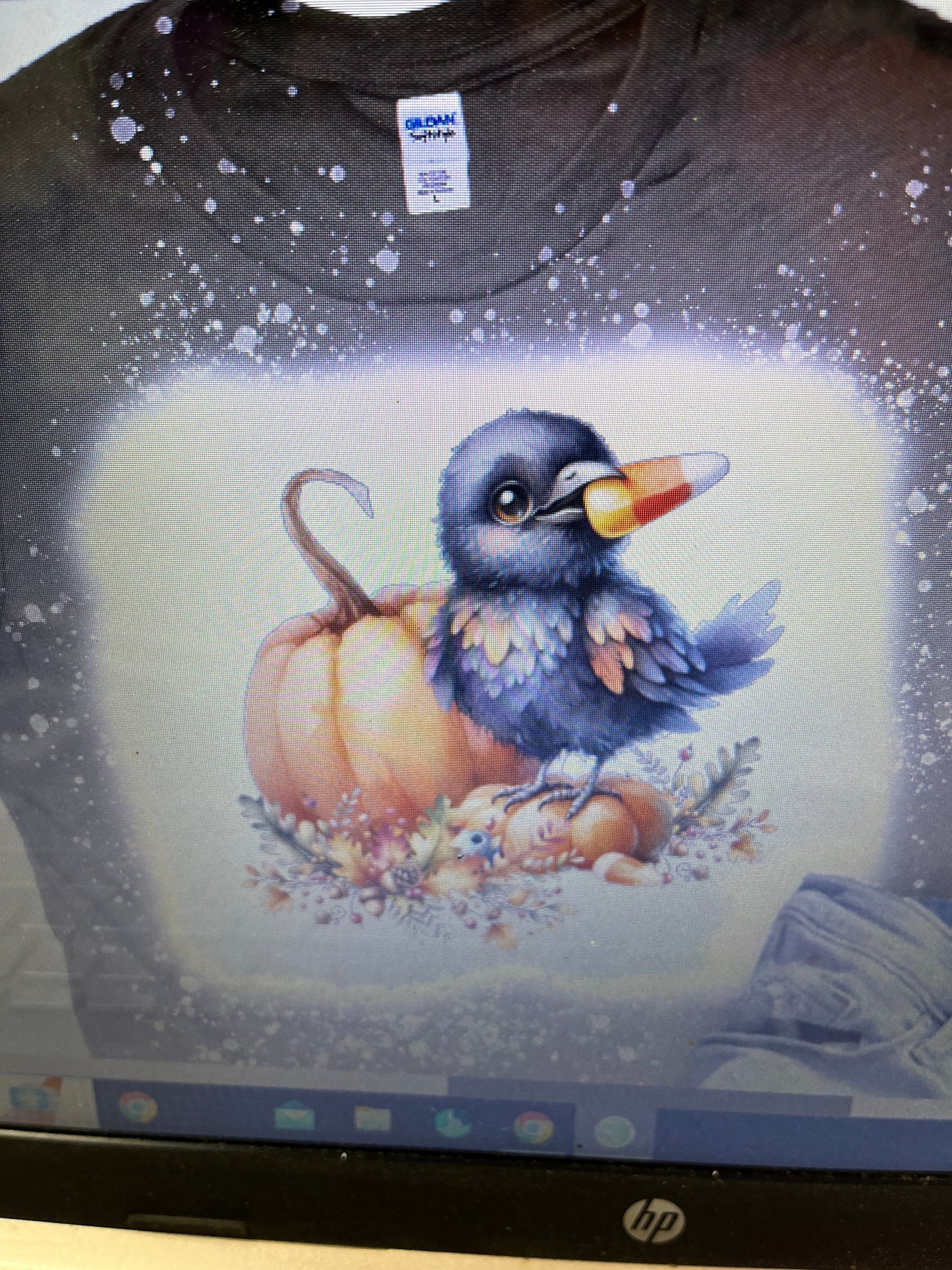 CROW AND PUMPKIN BLEACHED T-SHIRT