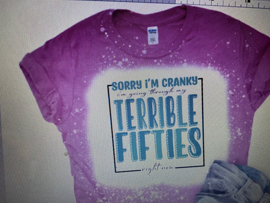 SORRY IM CRANKY BLEACHED T-SHIRT