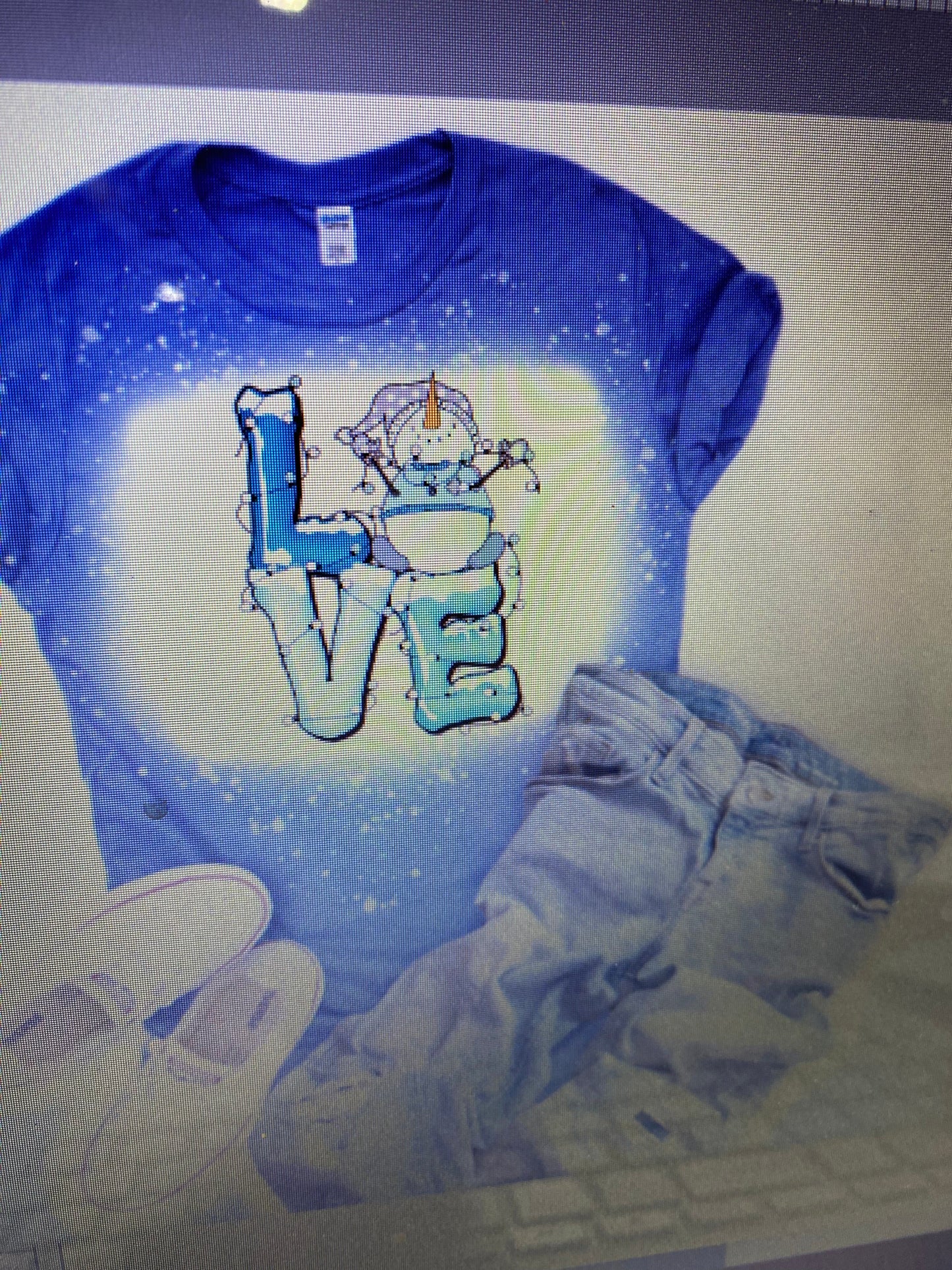 LOVE SNOWMAN BLEACHED T-SHIRT