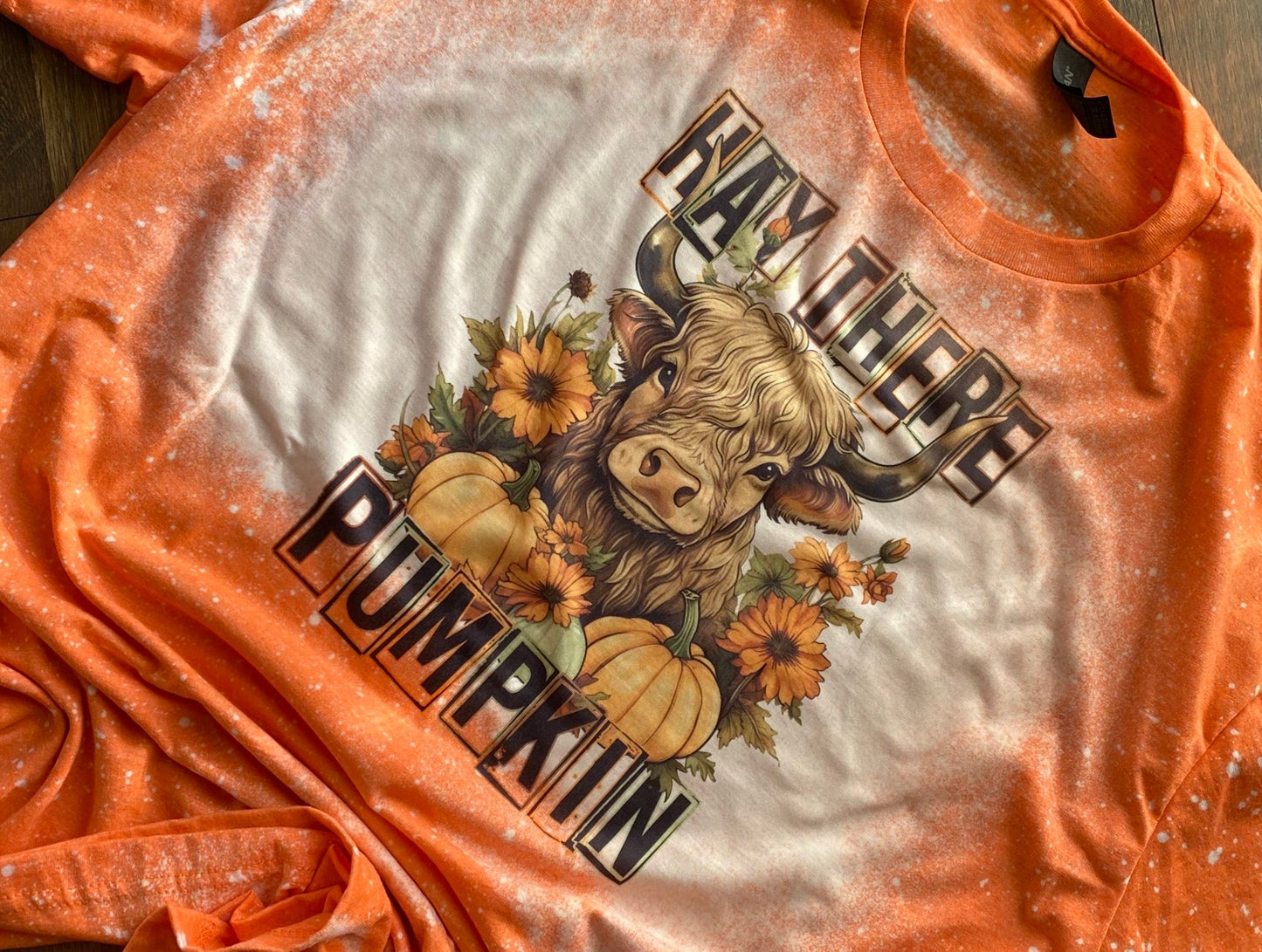 HEY THERE PUMPKIN BLEACHED T-SHIRT