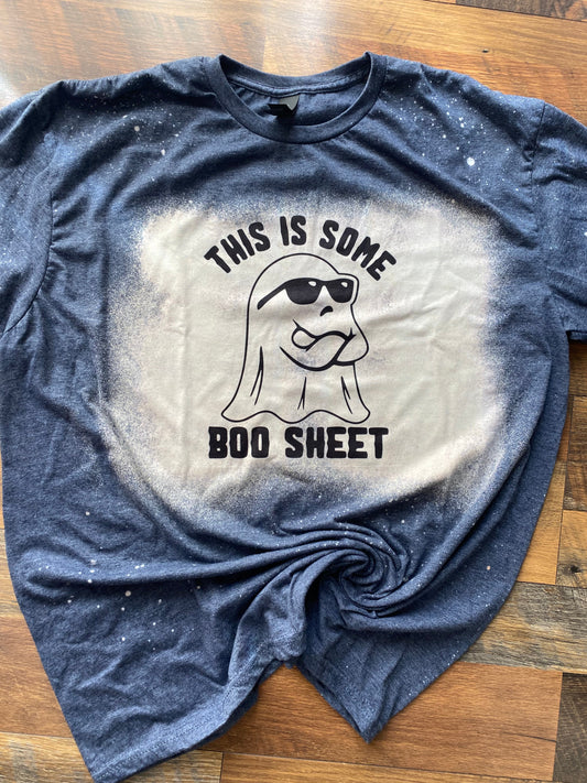 THIS IS SOME BOO SHEET BLEACHED T-SHIRT