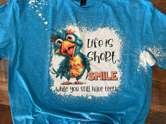 LIFE IS SHORT BLEACHED T-SHIRT