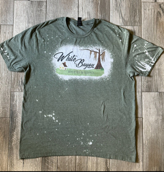 WHITE BAYOU BLEACHED T-SHIRT