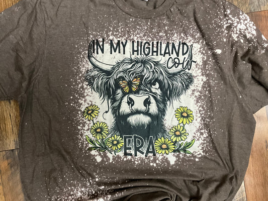 HIGHLAND COW ERA BLEACHED T-SHIRT