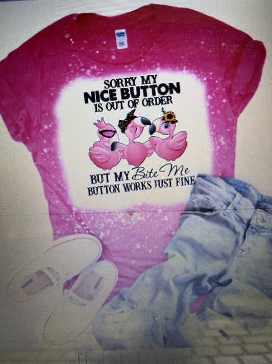 SORRY MY NICE BUTTON BLEACHED T-SHIRT