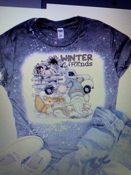 WINTER FRIENDS BLEACHED T-SHIRT