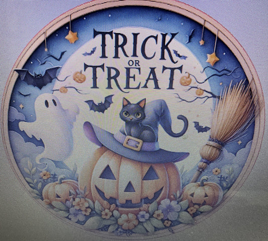 10" TRICK OR TREAT WREATH SIGN