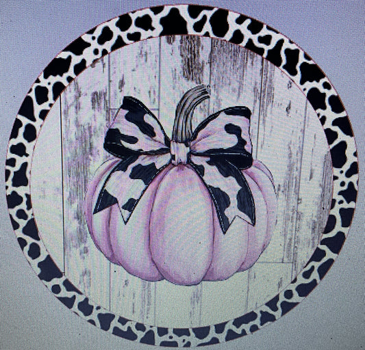 10" PINK PUMPKIN WREATH SIGN