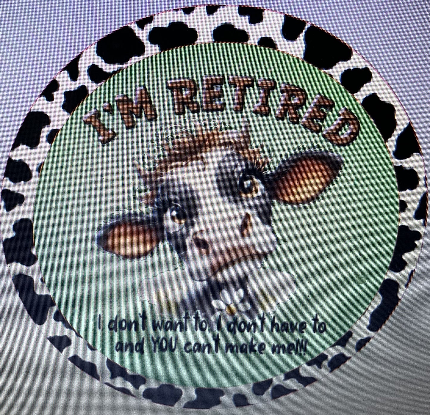 10" IM RETIRED WREATH SIGN