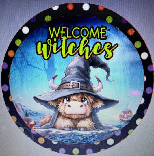 10" WELCOME WITCHES WREATH SIGN