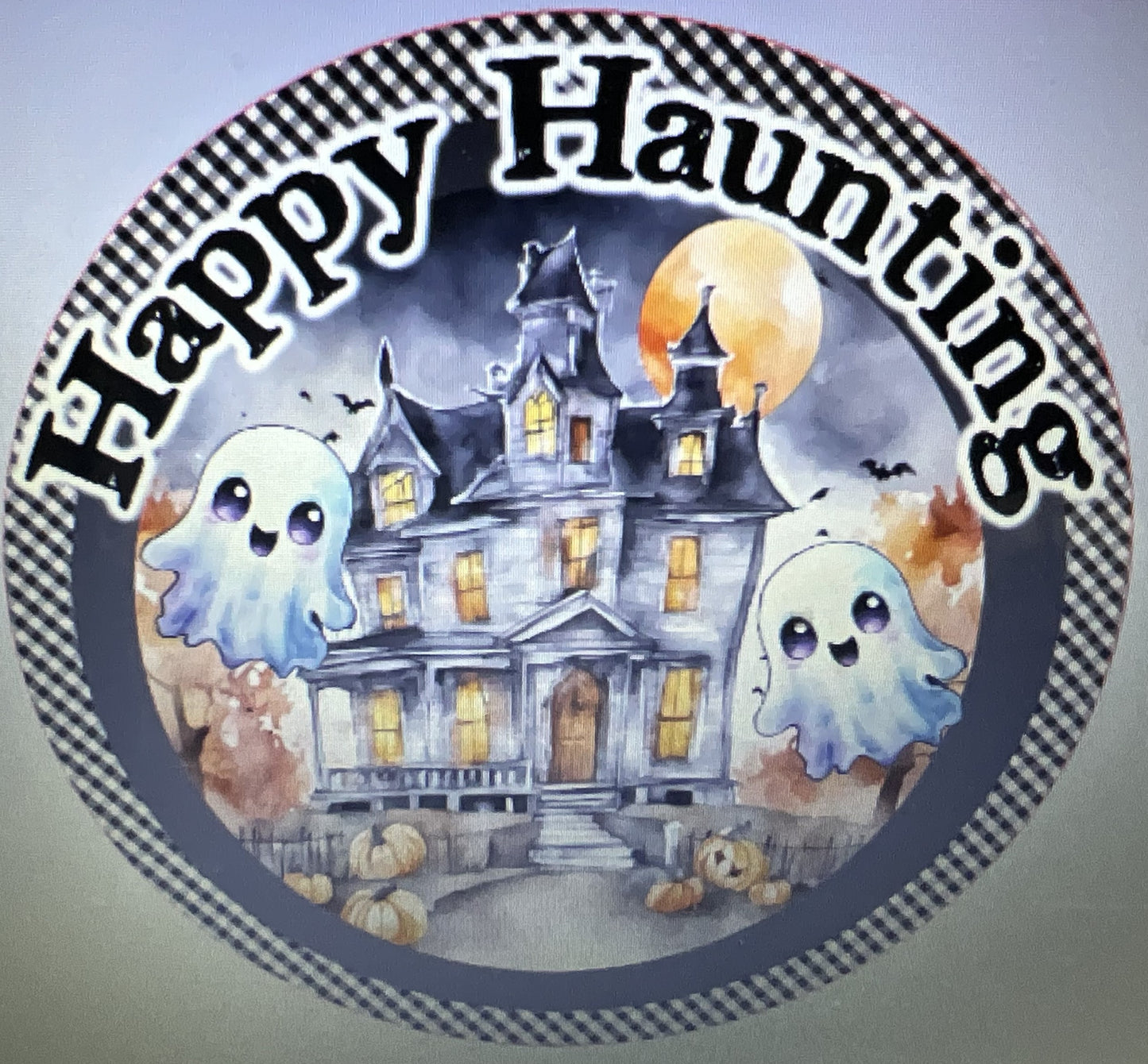 10" HAPPY HAUNTING WREATH SIGN