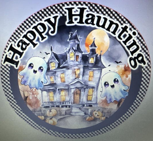 10" HAPPY HAUNTING WREATH SIGN