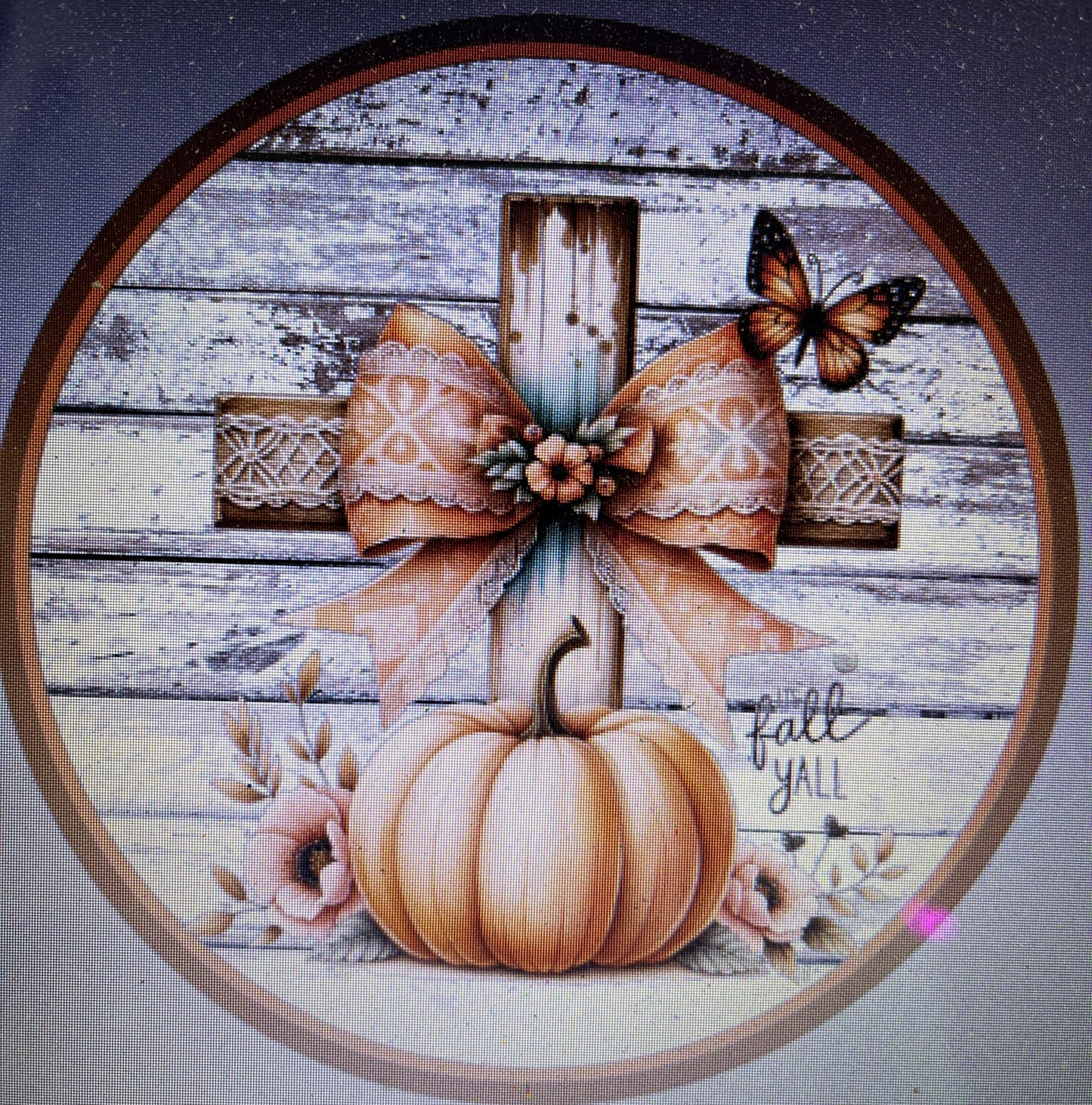 10" FALL CROSS WREATH SIGN