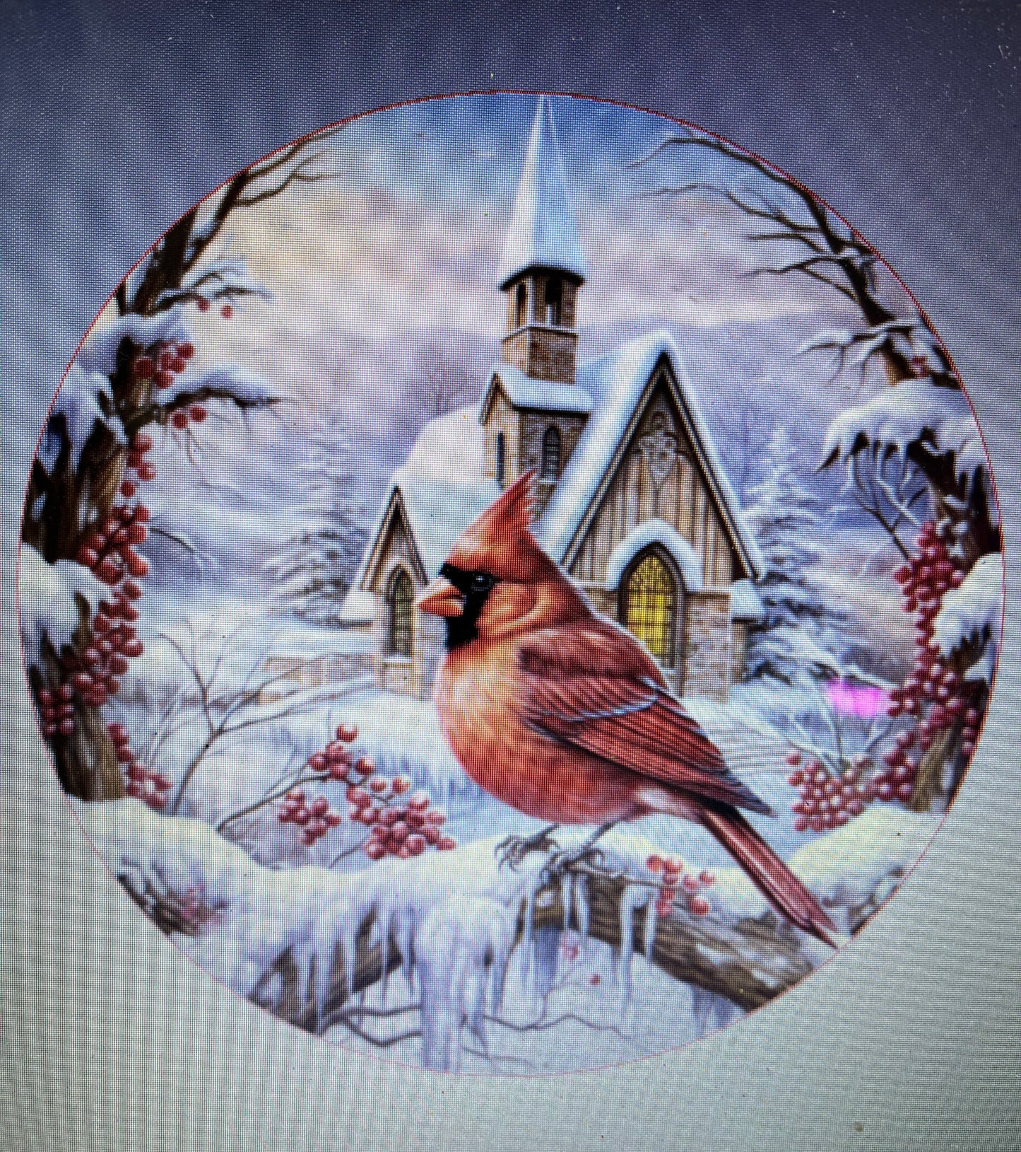 10" CARDINAL BIRD CHURCH WREATH SIGNS