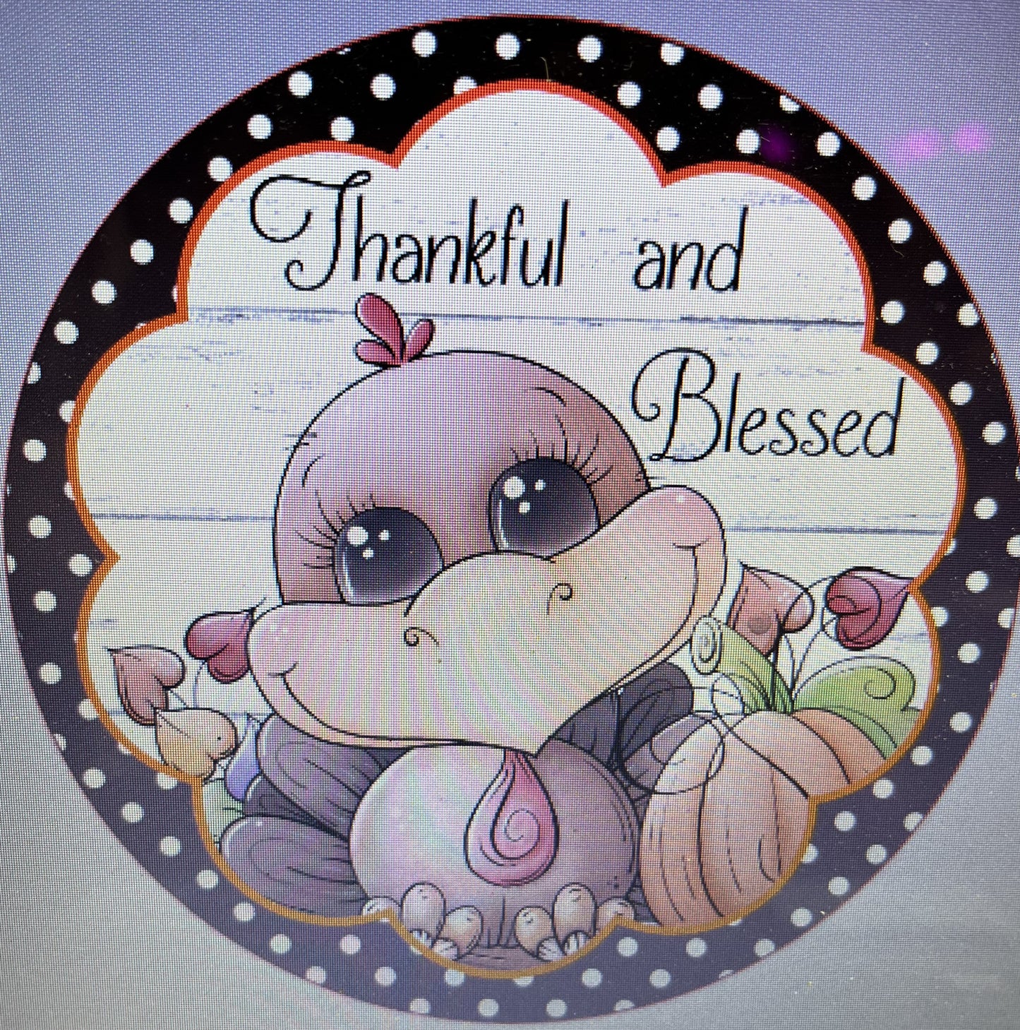 10" THANKFUL TURKEY WREATH SIGN