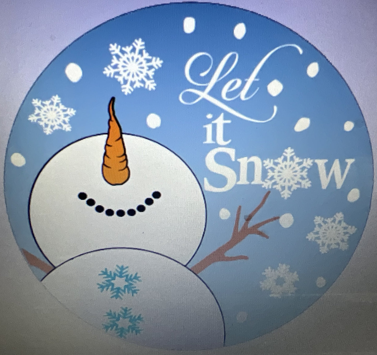 10" LET IT SNOW WREATH SIGN