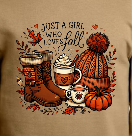 JUST A GIRL FALL DTF SWEATSHIRT