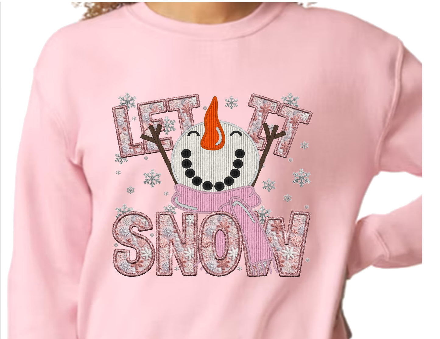 LET IT SNOW PINK DTF sweatshirt