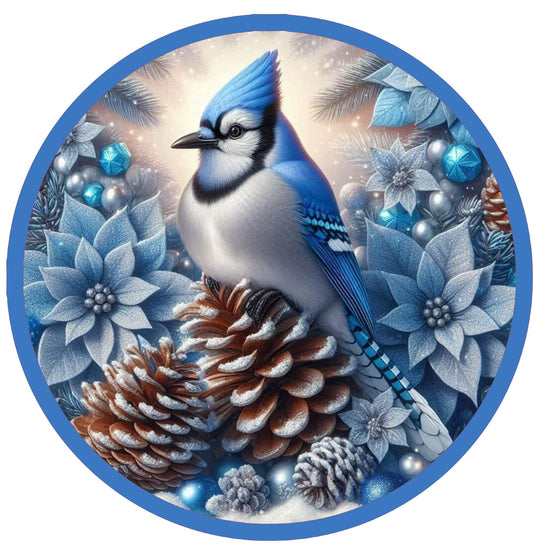 10" WINTER BLUEBIRD WREATH SIGN